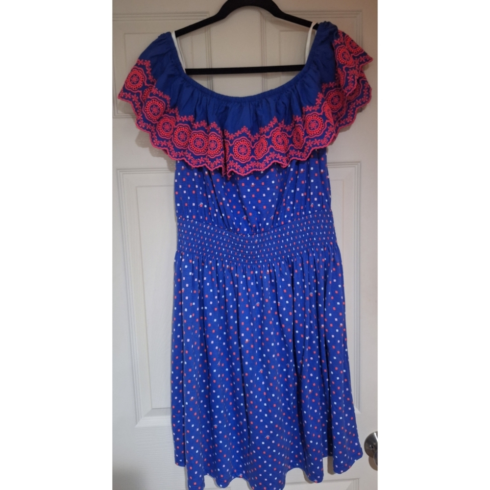 Lilly Pulitzer Blue and Pink Embroidered Dress